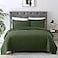 EXQ Home Quilt Set King Size Olive Green 3 PieceLightweight Soft Coverlet Modern Style Squares Pattern Bedspread Set1 Quilt2 Pillow Shams