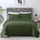 EXQ Home Quilt Set King Size Olive Green 3 PieceLightweight Soft Coverlet Modern Style Squares Pattern Bedspread Set1 Quilt2 Pillow Shams