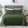 EXQ Home Quilt Set King Size Olive Green 3 PieceLightweight Soft Coverlet Modern Style Squares Pattern Bedspread Set1 Quilt2 Pillow Shams