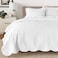 Cozy Line Home Fashions 100 Cotton Victorian Medallion Solid White Matelasse Embossed Bedding Quilt Set Reversible Lightweight Bedspread Coverlet for All Season Oversized King 3 piece