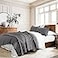 HORIMOTE HOME 100 Cotton Quilt Set King Size Dark Grey PreWashed 3Piece Bedspread Coverlet Set Cozy Lightweight Stitching Bedding Cover with 2 Shams in Geometric Pattern for All Season