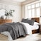 HORIMOTE HOME 100 Cotton Quilt Set King Size Dark Grey PreWashed 3Piece Bedspread Coverlet Set Cozy Lightweight Stitching Bedding Cover with 2 Shams in Geometric Pattern for All Season