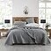 HORIMOTE HOME Quilt Set Queen Size StoneWashed Chic Rustic Grey Coverlet with Classic Triangle Stitched Pattern Ultra Soft Lightweight Quilted Bedspread for All Season 3 Pieces