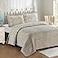 Royal Hotel Odette Beige Oversized Coverlet Set Queen Size Luxury Queen Quilt Bedspread All Season Soft Filled Quilts Breathable Bed Spread Lightweight Comforter 3 Piece Bedding Set