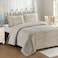 Royal Hotel Odette Beige Oversized Coverlet Set Queen Size Luxury Queen Quilt Bedspread All Season Soft Filled Quilts Breathable Bed Spread Lightweight Comforter 3 Piece Bedding Set
