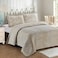 Royal Hotel Odette Beige Oversized Coverlet Set Queen Size Luxury Queen Quilt Bedspread All Season Soft Filled Quilts Breathable Bed Spread Lightweight Comforter 3 Piece Bedding Set