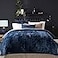 RECYCO Luxury Velvet Quilt Set King Size Lightweight Velvet Comforter Set Oversized Bedspread Coverlet Quilted Bedding Set with 2 Matching Pillow Shams for All Season Navy Blue