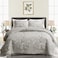 UOZZI BEDDING 3 Piece Reversible Quilt Set Gray Branch with White Orange Floral King Size 102x88 Soft Microfiber Lightweight Coverlet Bedspread Summer Comforter Set Bed Cover for All Season 1 Quilt 2