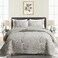 UOZZI BEDDING 3 Piece Reversible Quilt Set Gray Branch with White Orange Floral King Size 102x88 Soft Microfiber Lightweight Coverlet Bedspread Summer Comforter Set Bed Cover for All Season 1 Quilt 2
