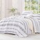 Andency White King Size Quilt Set 3 Pieces Boho Lightweight Soft Striped Bedspread for All Season 106x96 Printed Bohemian Polyester Reversible Coverlet Comforter Sets