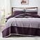 Andency Stripe Quilt Set Queen96x90Inch 3 Pieces 1 Striped Quilt and 2 Pillowcases Purple and Grey Patchwork Bedspread Coverlet Set Soft Quilted Bedding Set