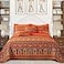 VAPUTAR Cotton Quilt Queen Size Bedding Set 3 Pieces Boho Queen Size Quilts Lightweight Reversible Coverlets Bedspreads for Farmhouse Bedroom RedOrange