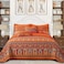 VAPUTAR Cotton Quilt Queen Size Bedding Set 3 Pieces Boho Queen Size Quilts Lightweight Reversible Coverlets Bedspreads for Farmhouse Bedroom RedOrange