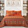 VAPUTAR Cotton Quilt Queen Size Bedding Set 3 Pieces Boho Queen Size Quilts Lightweight Reversible Coverlets Bedspreads for Farmhouse Bedroom RedOrange