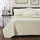 Cosy House Collection Luxury Rayon Derived from Bamboo 2Piece Quilt Set Ultra Soft Quilted Coverlet Bedspread Classic Weave Stitch Includes Quilt and 1 Pillow Sham TwinTwin XL Cream