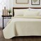 Cosy House Collection Luxury Rayon Derived from Bamboo 2Piece Quilt Set Ultra Soft Quilted Coverlet Bedspread Classic Weave Stitch Includes Quilt and 1 Pillow Sham TwinTwin XL Cream