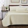Cosy House Collection Luxury Rayon Derived from Bamboo 2Piece Quilt Set Ultra Soft Quilted Coverlet Bedspread Classic Weave Stitch Includes Quilt and 1 Pillow Sham TwinTwin XL Cream
