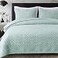 Whale Flotilla Soft King Size Quilt Set for All Seasons 3Piece Ultrasonic Geometric Quilts Bedding Set Lightweight Reversible Bedspread Coverlet Bed Cover with 2 Pillow Shams Aqua Blue