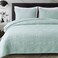 Whale Flotilla Soft King Size Quilt Set for All Seasons 3Piece Ultrasonic Geometric Quilts Bedding Set Lightweight Reversible Bedspread Coverlet Bed Cover with 2 Pillow Shams Aqua Blue