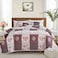 Flysheep Patchwork Quilt Set King Size 3 Pieces Brown Floral Plaid Summer Bedspread Coverlet Set Soft Microfiber Reversible Lightweight Bed Cover for All Season 102 x 90 1 Quilt 2 Pillow Shams