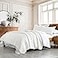 HORIMOTE HOME 100 Cotton Quilt Set Twin Size White PreWashed 2Piece Bedspread Coverlet Set Cozy Lightweight Stitching Decorative Bedding Cover with 1 Shams in Geometric Pattern for All Season