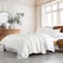HORIMOTE HOME 100 Cotton Quilt Set Twin Size White PreWashed 2Piece Bedspread Coverlet Set Cozy Lightweight Stitching Decorative Bedding Cover with 1 Shams in Geometric Pattern for All Season
