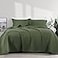 HOMBYS 3 Piece Oversized King Quilt Set Bedspread 120x132 Reversible Lightweight Coverlet Alaskan King Summer Comforter Set Alaskan King 120x132 Green