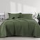 HOMBYS 3 Piece Oversized King Quilt Set Bedspread 120x132 Reversible Lightweight Coverlet Alaskan King Summer Comforter Set Alaskan King 120x132 Green