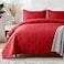 Whale Flotilla Extra Soft King Quilt Bedding Set Lightweight Red Bedspreads Quilt King Size with Modern Pattern Reversible 3Piece Coverlet with 2 Pillow Shames for All Seasons