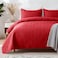 Whale Flotilla Extra Soft King Quilt Bedding Set Lightweight Red Bedspreads Quilt King Size with Modern Pattern Reversible 3Piece Coverlet with 2 Pillow Shames for All Seasons