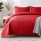 Whale Flotilla Extra Soft King Quilt Bedding Set Lightweight Red Bedspreads Quilt King Size with Modern Pattern Reversible 3Piece Coverlet with 2 Pillow Shames for All Seasons