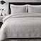 Whale Flotilla Soft King Size Quilt Set for All Seasons 3Piece Ultrasonic Geometric Quilts Bedding Set Lightweight Reversible Bedspread Coverlet Bed Cover with 2 Pillow Shams Lightgrey