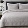 Whale Flotilla Soft King Size Quilt Set for All Seasons 3Piece Ultrasonic Geometric Quilts Bedding Set Lightweight Reversible Bedspread Coverlet Bed Cover with 2 Pillow Shams Lightgrey