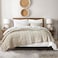 HORIMOTE HOME 100 Cotton Quilt Queen Size Beige Bedspread PreWashed 3Piece Cozy Lightweight Stitching Decorative Bedding Cover Coverlet Set with 2 Shams in Geometric Pattern for All Season
