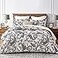 Whale Flotilla Reversible Printed Quilt King Size Extra Soft Boho Paisley Floral Bedspreads for Bed Lightweight King Quilt Bedding Set Coverlets with 2 Pillow Shams for All Seasons Bone Grey