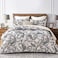 Whale Flotilla Reversible Printed Quilt King Size Extra Soft Boho Paisley Floral Bedspreads for Bed Lightweight King Quilt Bedding Set Coverlets with 2 Pillow Shams for All Seasons Bone Grey