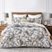 Whale Flotilla Reversible Printed Quilt King Size Extra Soft Boho Paisley Floral Bedspreads for Bed Lightweight King Quilt Bedding Set Coverlets with 2 Pillow Shams for All Seasons Bone Grey