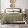 HORIMOTE HOME 100 Cotton Quilt Queen Size Olive Green Bedspread PreWashed 3Piece Cozy Lightweight Stitching Bedding Cover Coverlet Set with 2 Shams in Geometric Pattern for All Season