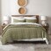 HORIMOTE HOME 100 Cotton Quilt Queen Size Olive Green Bedspread PreWashed 3Piece Cozy Lightweight Stitching Bedding Cover Coverlet Set with 2 Shams in Geometric Pattern for All Season