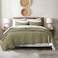 HORIMOTE HOME 100 Cotton Quilt Queen Size Olive Green Bedspread PreWashed 3Piece Cozy Lightweight Stitching Bedding Cover Coverlet Set with 2 Shams in Geometric Pattern for All Season