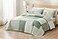 Chezmoi Collection Elm 3Piece Chic Patchwork Quilt Set Green Floral Striped Coverlet PreWashed Cotton Lightweight Reversible Bedspread King Size