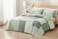 Chezmoi Collection Elm 3Piece Chic Patchwork Quilt Set Green Floral Striped Coverlet PreWashed Cotton Lightweight Reversible Bedspread King Size
