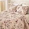Cmfshape Summer Floral Queen Quilted BedspreadRomantic Red Quilt SetReversible Stitched Bedding Cover All SeasonSoft Lightweight Coverlet with Pillow Cases Red Rose Queen90x90