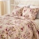 Cmfshape Summer Floral Queen Quilted BedspreadRomantic Red Quilt SetReversible Stitched Bedding Cover All SeasonSoft Lightweight Coverlet with Pillow Cases Red Rose Queen90x90