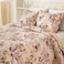 Cmfshape Summer Floral Queen Quilted BedspreadRomantic Red Quilt SetReversible Stitched Bedding Cover All SeasonSoft Lightweight Coverlet with Pillow Cases Red Rose Queen90x90