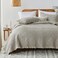HORIMOTE HOME Beige Ruffled Quilt Queen Size StoneWashed Microfiber Lightweight Crinkled Farmhouse Rustic Shabby Chic Bedding Set 3 Pieces Reversible Bedspread with Pillow Shams for All Season