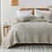 HORIMOTE HOME Beige Ruffled Quilt Queen Size StoneWashed Microfiber Lightweight Crinkled Farmhouse Rustic Shabby Chic Bedding Set 3 Pieces Reversible Bedspread with Pillow Shams for All Season