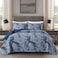 DJY Navy Paisley Quilt Set Queen Boho Bedspread Coverlet Set 3 Pieces Soft Lightweight Microfiber Navy Blue Paisley Floral Pattern Bedding for All Season 96x90