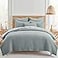 Levtex Home Mills Waffle KingCal King Quilt Set 106x92in with 2 Pillow Shams 36x20in Chambray Cotton Waffle King Size Quilt Bedding Set Lightweight Soft PreWashed