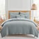 Levtex Home Mills Waffle KingCal King Quilt Set 106x92in with 2 Pillow Shams 36x20in Chambray Cotton Waffle King Size Quilt Bedding Set Lightweight Soft PreWashed